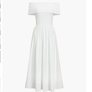 NEW Solid Off-Shoulder Long White Dress